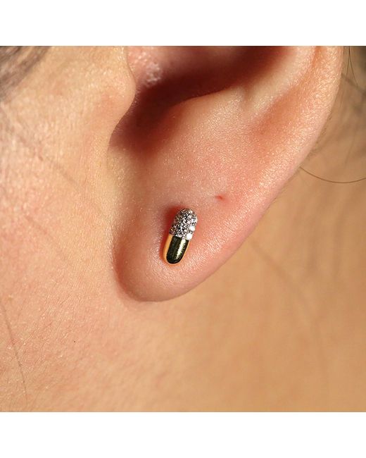 VicStoneNYC Fine Jewelry Metallic Natural Diamond Pill Earrings