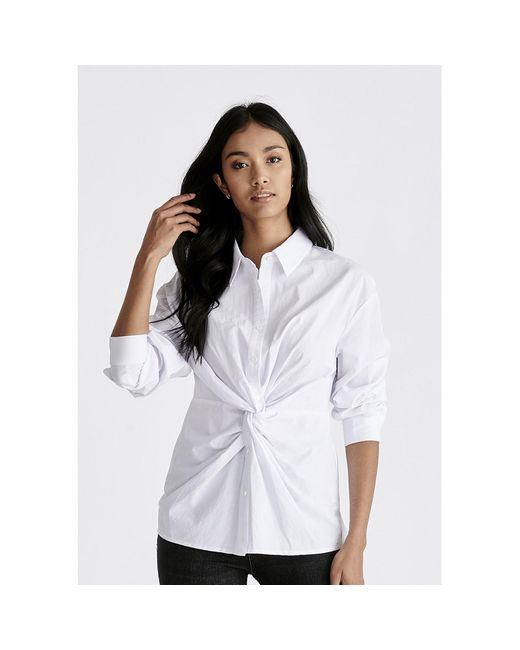 Paisie White Twist Detail Shirt In