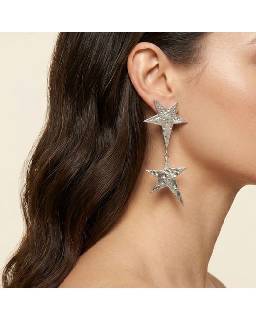 Jaredjamin Metallic Shooting Star Dangle Post Earrings