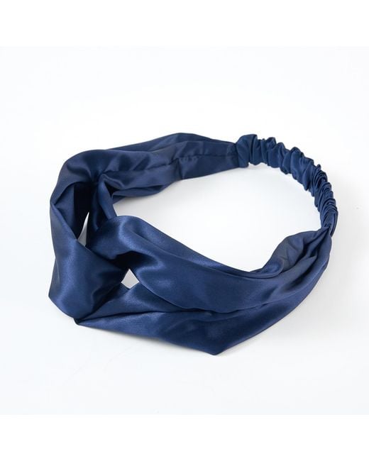 Soft Strokes Silk Blue Pure Mulberry Silk Turban Style Headband