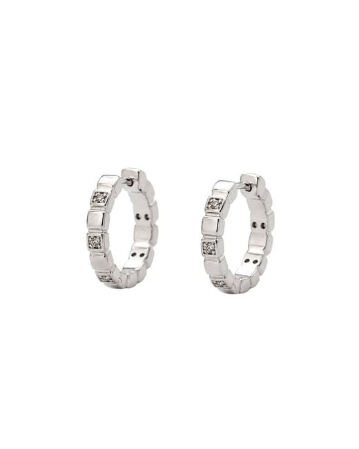 Uchi and Soto Metallic Shikaku Stone Huggie Hoop Earrings