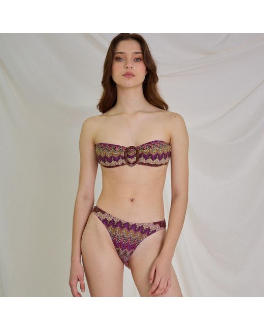 Aulala Paris Purple Nocturnal Sky Bandeau Broderie Bikini