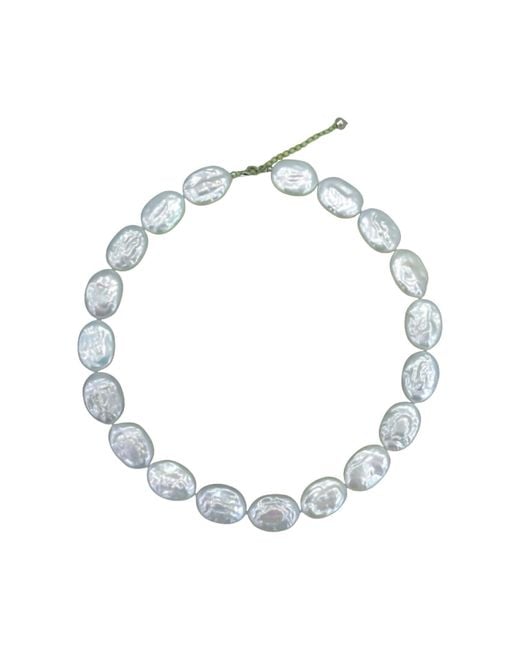 London Atelier Byproduct Blue Freshwater Irregular Square Pearl Necklace