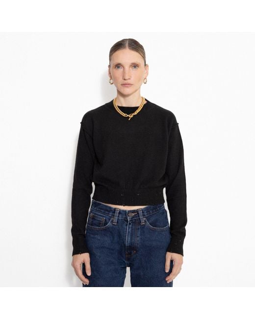 SVETA Milano Black Billie Cashmere Sweater With Embroidery
