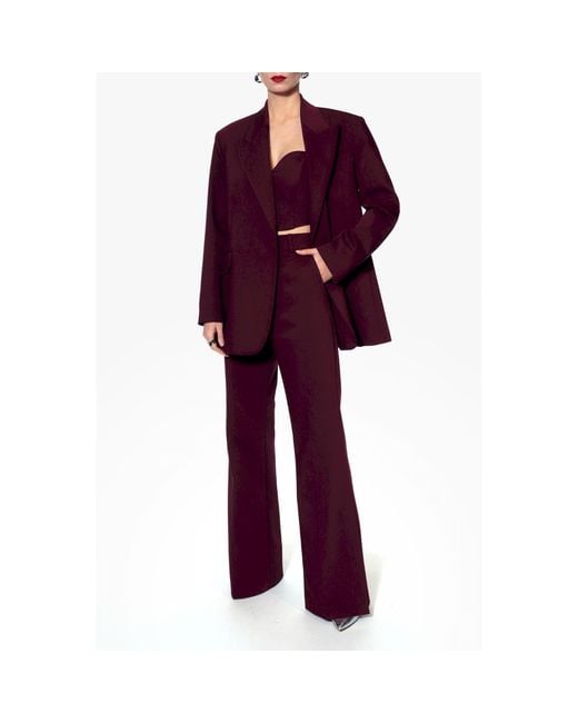 AGGI by HALEWSKI Purple Blair Burgundy Wine Oversized Blazer