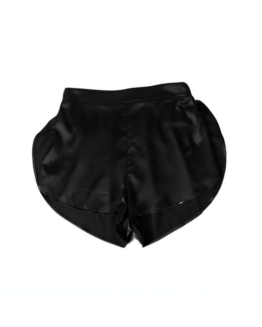 Soft Strokes Silk Black Pure Mulberry Silk Petal Shorts, Mid-Waist, Silk Charmeuse
