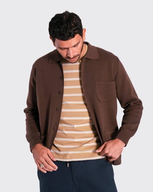 Far Afield Brown Station Cardigan for men