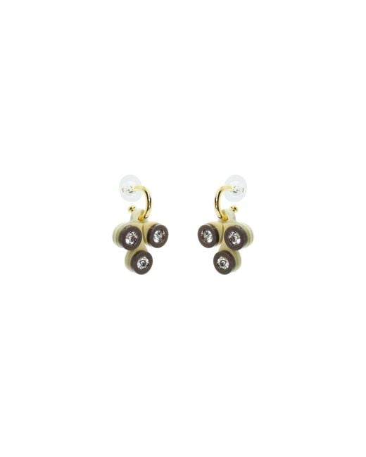 Gissa Bicalho Metallic Acrylic Handmade Earring Araci Kahki