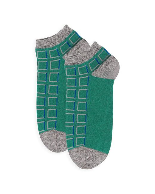 Peper Harow - Made in England Green Crosslet & Cube Trainer Socks Bundle for men