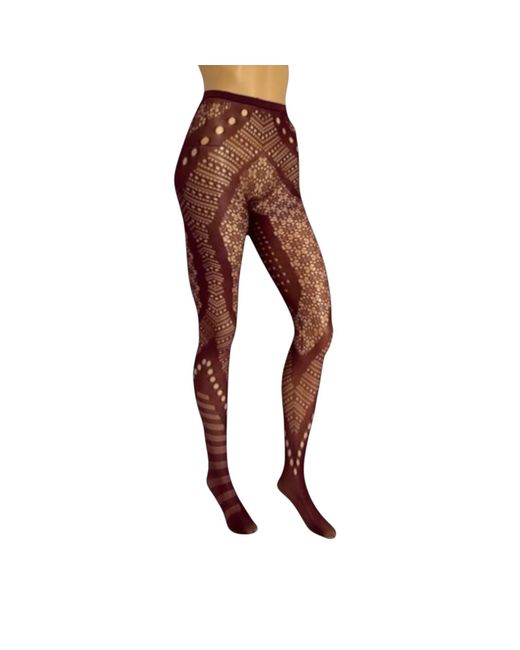 HIGH HEEL JUNGLE by KATHRYN EISMAN Purple Winona Fishnet Tights Burgundy