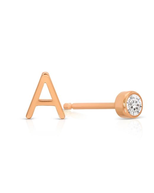 Maya Brenner Pink Monogram Earring Set 14K