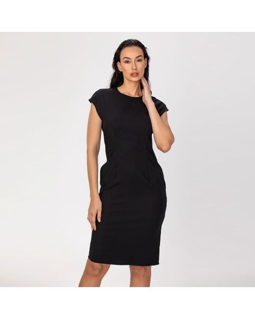 Smart and Joy Black Minimalist Tailor Dress