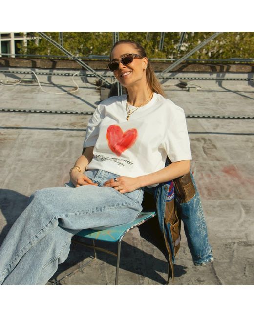 Boutique Kaotique Multicolor Love Yourself First Off- Organic Cotton Self-Care Affirmation Tee