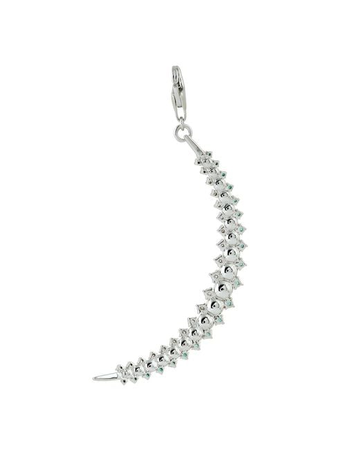 Artisan Multicolor Pearl, Emerald & Diamond Crescent Charm Pendant