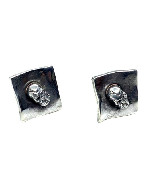 Tg-Jewellery by Tamara Gervasio Green Skull Stud Square Earrings