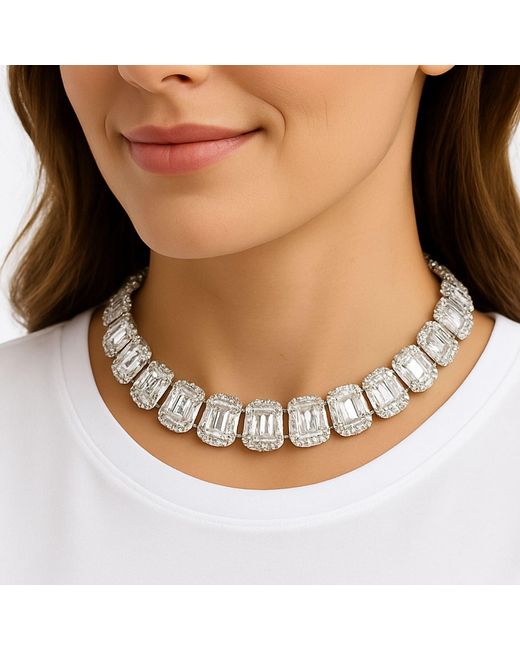Maison De Gala Metallic Emerald-Cut Radiance Choker