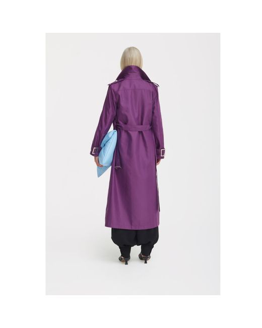 Julia Allert Purple Belted Classic Longline Trench Coat