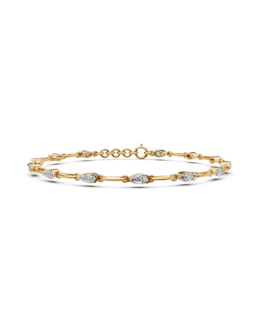 Aya Fine Jewelry Metallic Pear Cut Lab Grown Diamond Link Bracelet