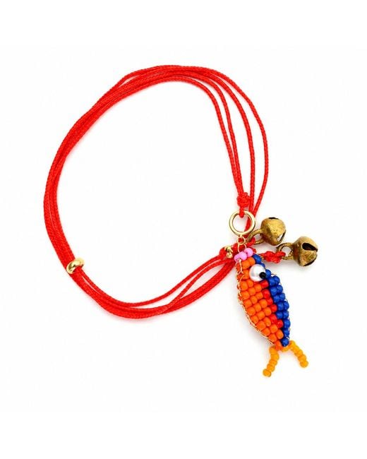 Persia Dona Jewelry White Beaded Fishy On A String Necklace