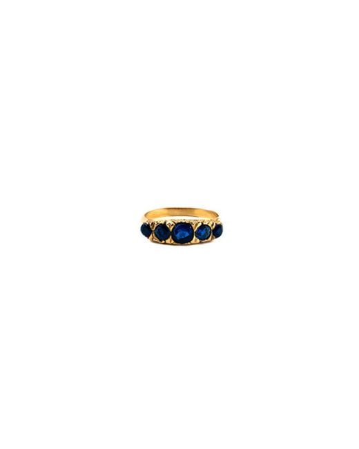 Marteliè Blue Antique Style Ring With Synthetic Brilliant Cut Sapphire