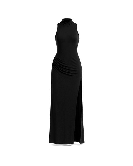 Maison De Gala Black Sophia High-Neck Maxi Dress