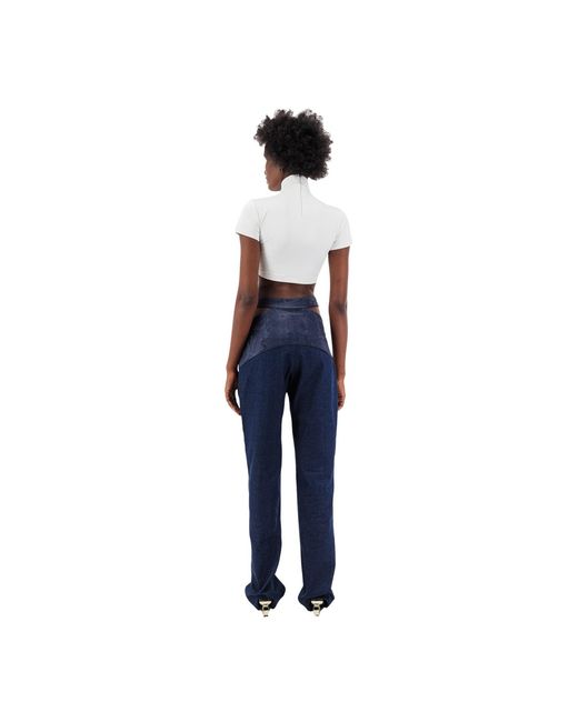 Úchè Blue Denim Cut Out Pants