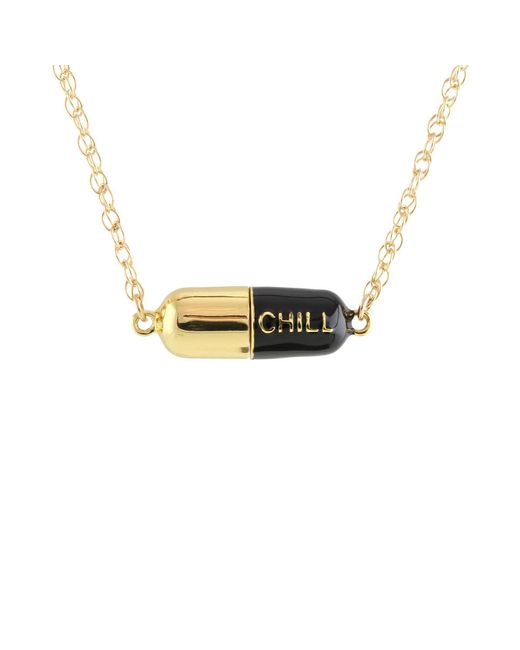 Kris Nations Metallic Big Chill Pill Chain Necklace & Filled
