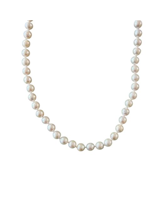 Herself Collections Metallic Hand-Knotted Freshwater Pearl Necklace