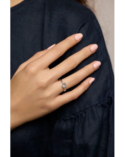Isla Silver White Teardrop Topaz Ring