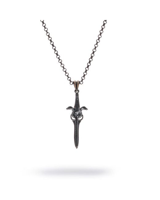 Ebru Jewelry Metallic Serpent Blade Sterling Necklace for men