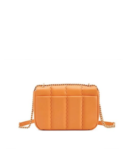 Orange Cube Orange Square Stitch Flap Bag