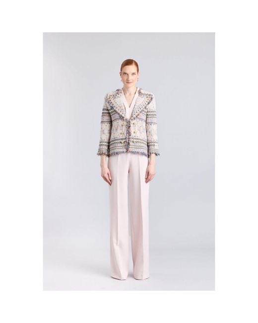 The Extreme Collection Gray Lady Jacket With Jewel Buttons And Frayed Trims