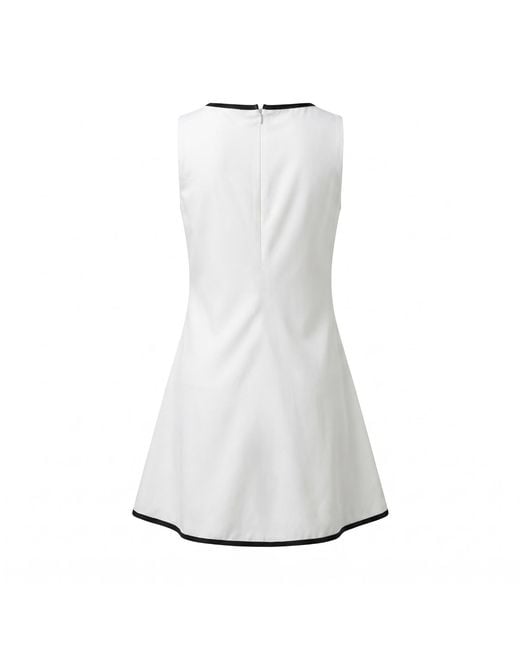 Modenaire White Shift Mini Dress Clean Tailored Form