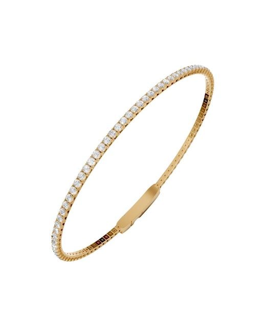 Aya Fine Jewelry Metallic 1.60 Cwt Round Lab Diamond Tennis Bangle Bracelet