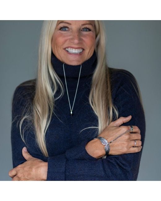 tirillm Blue Cosy Chunky Turtle Neck Pullover- Melange