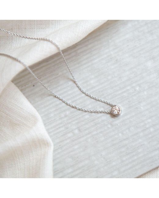 Auree Jewellery Metallic Verona & Cubic Zirconia Solitaire Necklace
