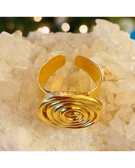 Lexi Jewelry Yellow Maya Swirl Adjustable Ring