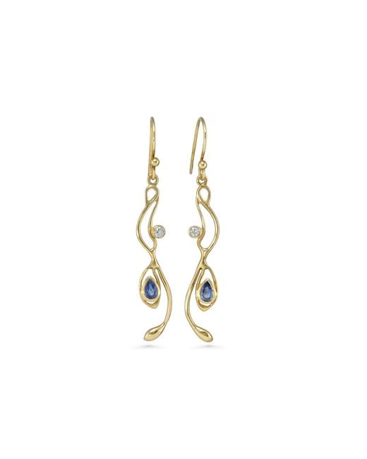 Isla Silver Metallic Sapphire And Topaz Vermeil Drop Earrings