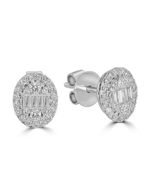 Artisan Gray Diamond Triple Halo Cluster Stud Earrings