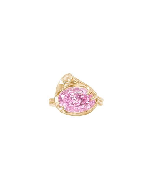 Agora Jewellery Pink Calla Swarovski Stone Plated Ring