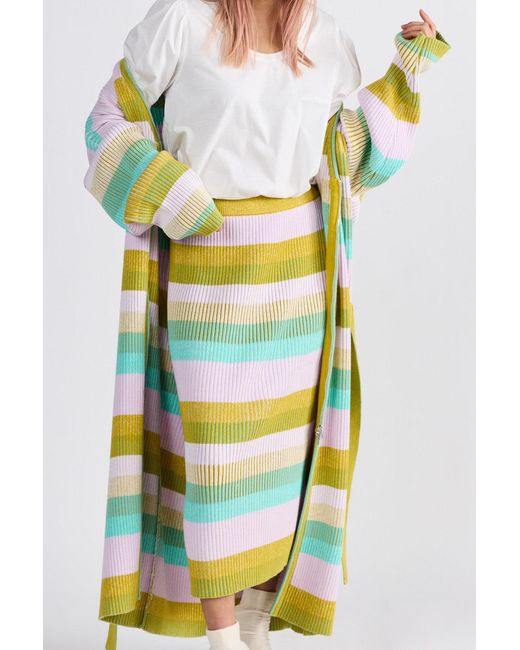 Dref Yellow Eclair Maxi Knit Cardi
