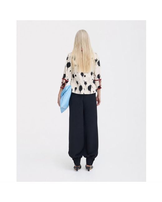 Julia Allert Natural Neutrals Ivory Polka Dot Blouse With Cuffs – Capsule Edition