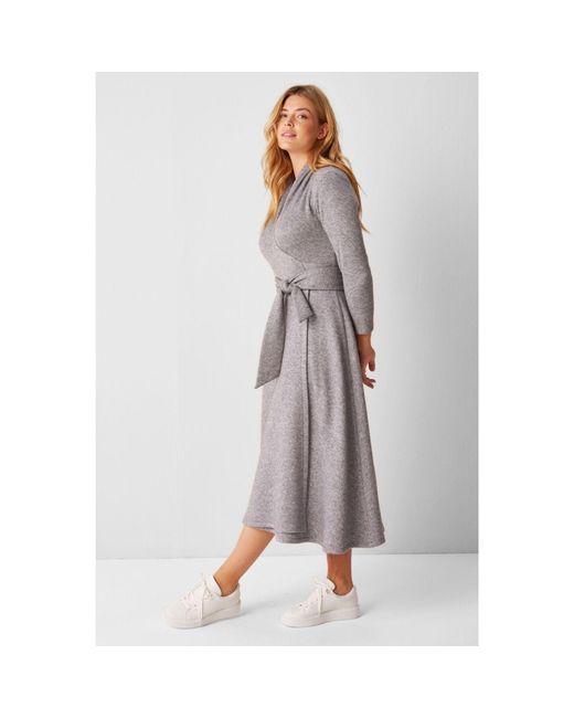 Marianna Déri Gray Knitted Wrap Dress