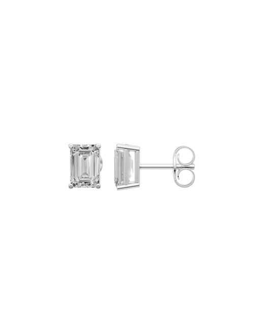 Aya Fine Jewelry White 1.32 Cwt Emerald Cut Solitaire Earrings Gift For