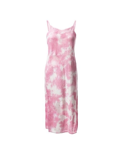Fully Fashioning Pink Zelda Floating Stitch Midi Dress