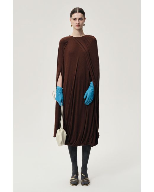 FRONT ROW SHOP Brown Opera Twisted Jersey Dress Cocoa