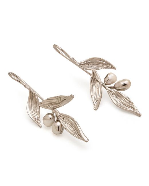 Dhwani Bansal Metallic Haya Earrings With Baroque Pearls
