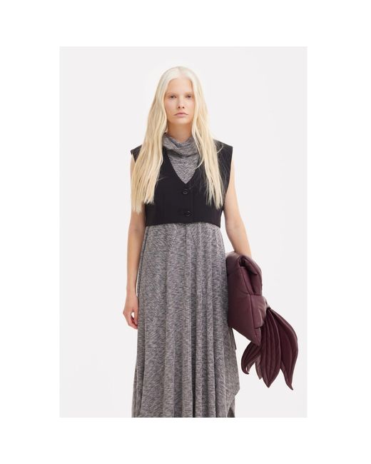 Julia Allert Black Cropped Button-Front Vest
