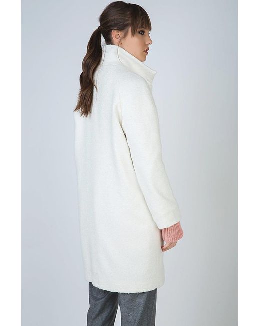 Conquista White Neutrals Cosy Button Coat With Pockets
