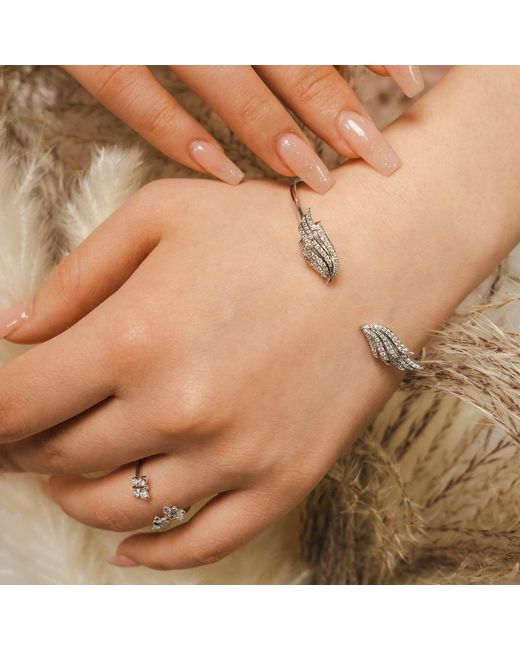 BLOOMTINE | Earth Angel HQ Metallic Angel Wings Premium Sterling Bangle